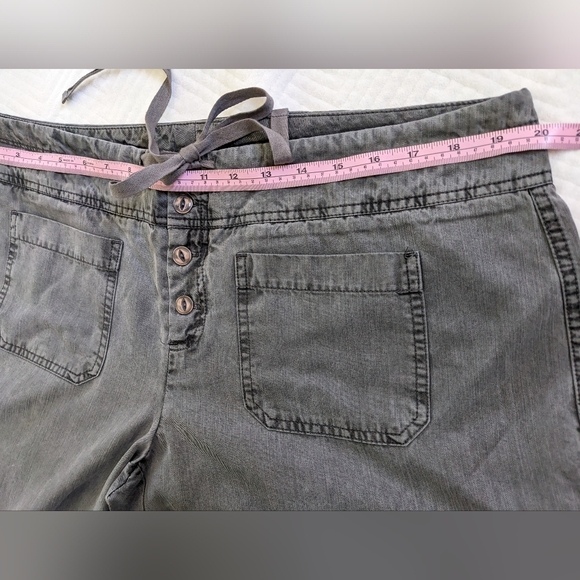 Sundance Gigi Straight Leg Drawstring Button Fly Pants Size 16 Tensel Gray - Picture 9 of 11